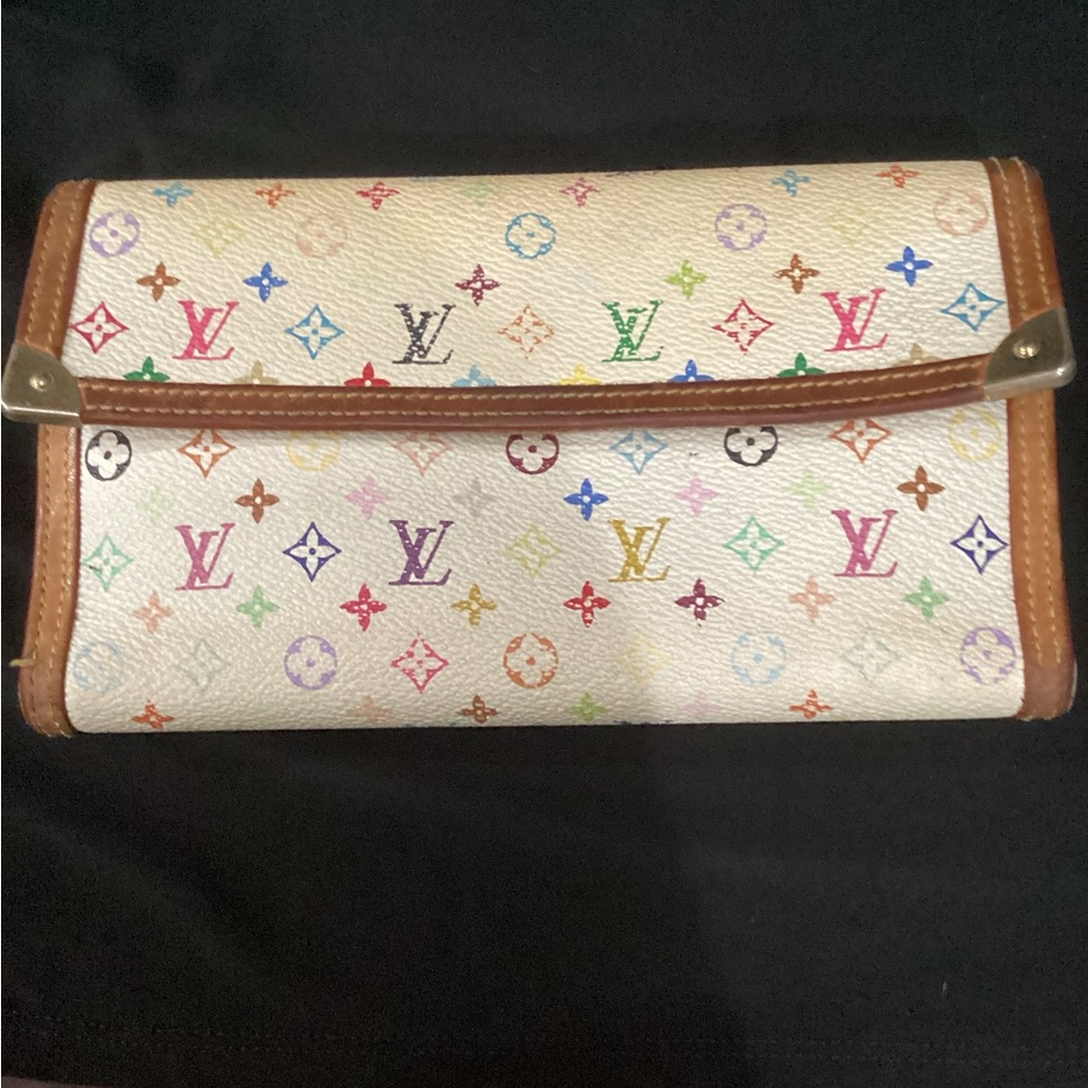Louis Vuitton Multicolor Porte Tresor International wallet white